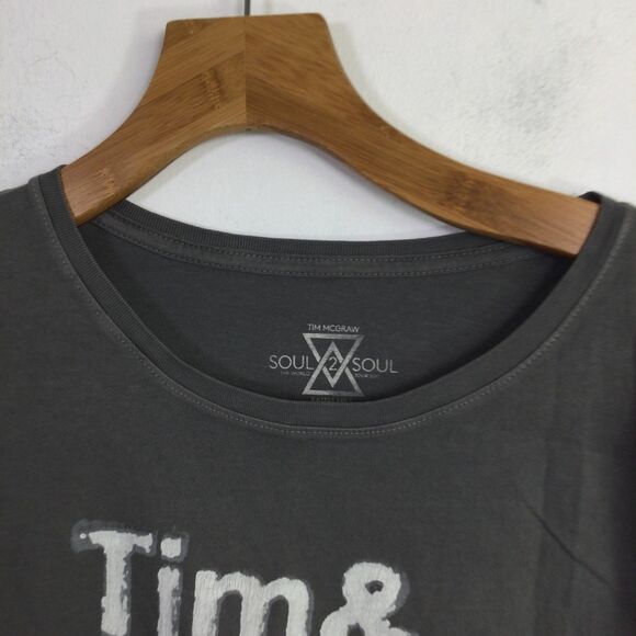 Lucky Brand Womens World Tour Soul 2 Soul Tim Mcgraw Faith Hill Tee Shirt Gray M - Picture 5 of 12